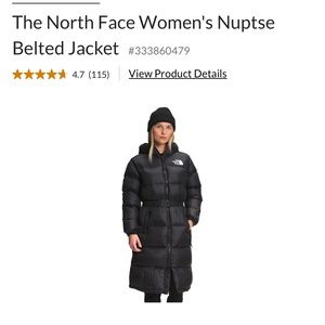 Like new North Face Women’s Nuptse Belted puffer coat. Size medium.